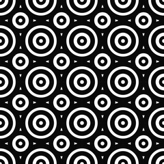 Fototapeta premium abstract seamless pattern seamless geometric pattern Triangle, square, circle, heart, grid, black and white, line, flower, leaf, White, black, black and white