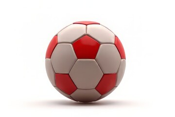 Fototapeta premium Red and Gray Soccer Ball Isolated on White Background