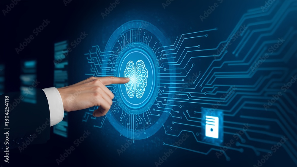Poster exploring neural networks technology insights digital space infographic futuristic environment close