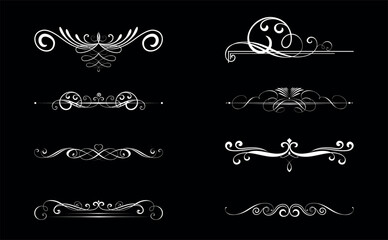 Vintage set. Floral elements for design monograms, invitations, frames, menus and labels. Graphic design of the website, cafes, boutiques, hotels, wedding invitations.