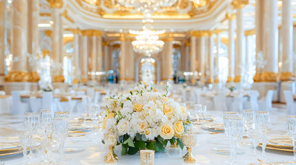 Fototapeta premium Elegant Wedding Banquet Hall