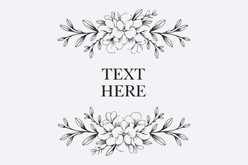 Floral Frame with Custom Text Design VECTOR