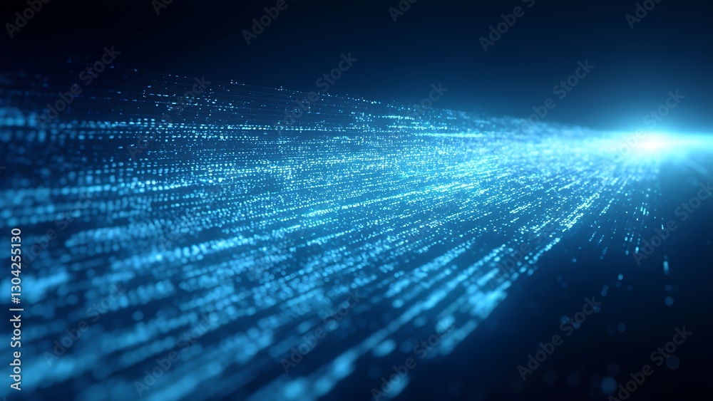 Poster dynamic data stream visualization digital realm graphic representation high-tech environment abstrac