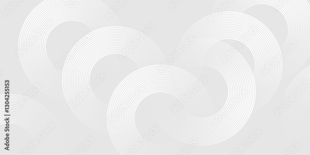 Sticker grey abstract background with white circle lines. white abstract background. modern circle lines pat