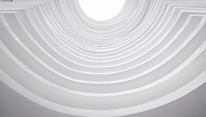 Fototapeta premium abstract white architectural vortex with curved layered lines, modern minimal design, futuristic symmetry, dynamic perspective