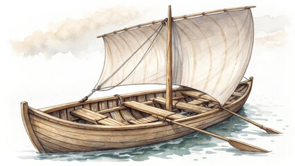 Naklejka premium old wooden sailing ship