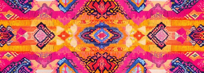 Fototapeta premium Abstract Kaleidoscope of Colors: An abstract geometric pattern bursting with vibrant hues, featuring intricate shapes and forms that create a visually stunning effect.