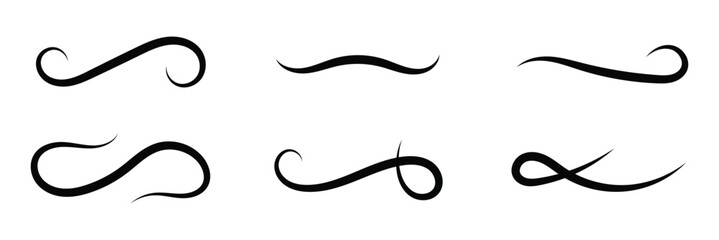 Tail Swoosh Baseball flat Sign, Typography font curve tail, font swoosh tail ornamental vector, text ornaments football or athletics tail, ornamental swash underline Swirl black colour in eps 10.