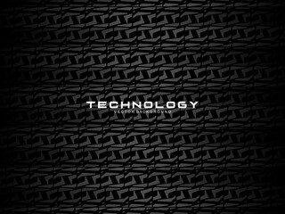 Modern black background with luxury 3d abstract square pattern. Futuristic technology concept, suitable for covers, posters, banners, brochures, websites, etc.