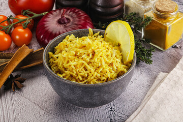 Indian cuisine lemon basmati rice