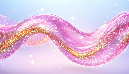 Pink, golden spiral flowing design