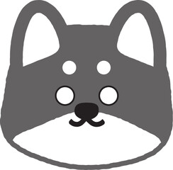 固まる黒柴のイラスト