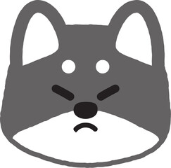 怒ってるかわいい黒柴のイラスト