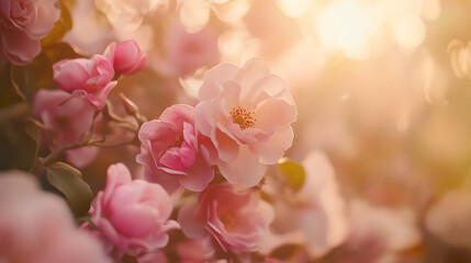 Obraz premium Soft floral bloom background wallpaper nature scene light-filled environment professional photography serene viewpoint