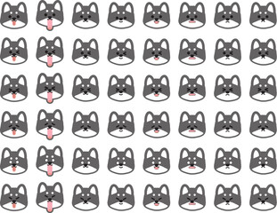 かわいい黒柴の表情イラストセット