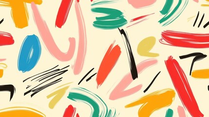 Vibrant brushstrokes overlapping in diverse shapes, forming dynamic abstract pattern, providing artistic visual texture for creative graphic design backgrounds