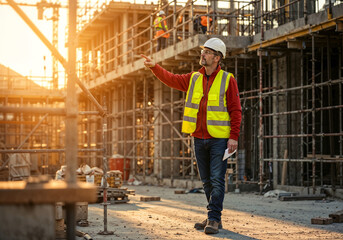 the foreman inspects the construction site . Generative AI