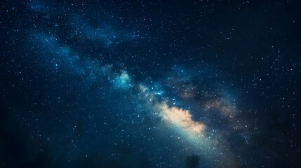 Fototapeta premium Starry night sky with milky way background wallpaper captured over a serene landscape at night cosmic exploration