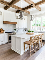 Fototapeta premium Rustic Farmhouse Kitchen Island