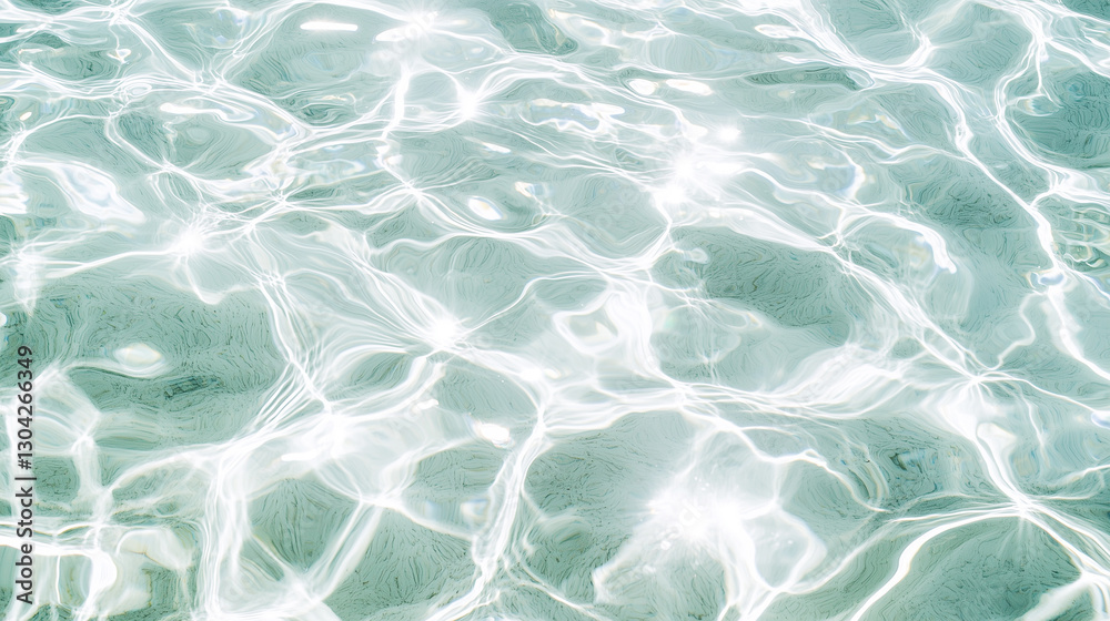 Poster crystal clear water with gentle ripples reflecting sunlight, creating serene pattern