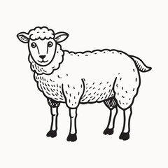 Cute sheep cartoon character. Sleeping sheep icon Cartoon of sleeping sheep vector icon for web design isolated on white background