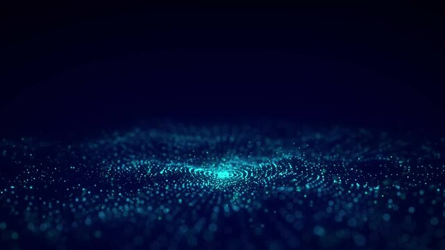 Smart glowing circular dynamic wave. High-tech visuals of  dynamic energy. Futuristic technology flow background. Seamless motion render.