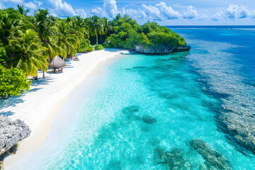 Tropical paradise beach scene