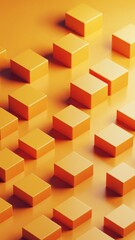 Obraz premium orange gradient background with cubes, orange abstract blocks, 3D Cube Arrangement Background, 3D orange background with cubes