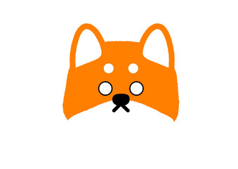 Simple Shiba Inu Illustration with a Blank Face