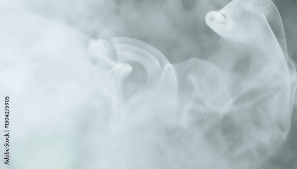 Poster ethereal swirling white mist on a dark background, abstract fog texture with soft flowing shapes, id