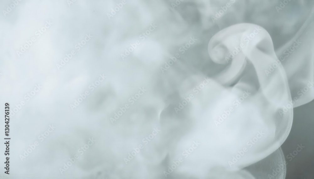 Poster ethereal swirling white mist on a dark background, abstract fog texture with soft flowing shapes, ideal for overlays and atmospheric design

