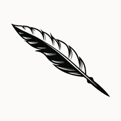 Fototapeta premium Black feather Feather silhouette files. Feather silhouette vector set icon image,simple and minimalist icon design,isolated on white background