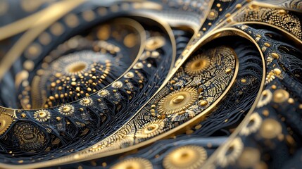 Obraz premium A gold and black design with many small circles