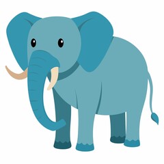baby elephant cartoon Ilustration on white background.