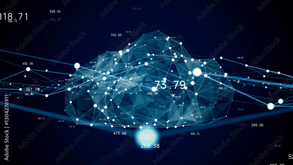 Aufkleber Cloud computing concept. Software as a Service. SaaS. Communication network.