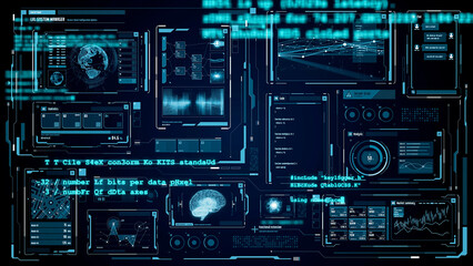 Digital transformation concept. System engineering. GUI (Graphical User Interface).