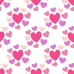 seamless background pattern with pink hearts