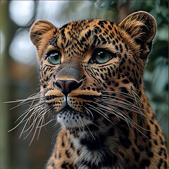 Majestic Leopard Portrait in Nature