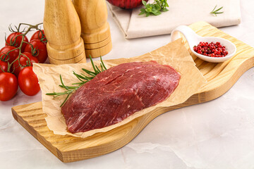 Raw beef meat uncocked steak