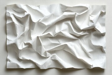 Obraz premium Crumpled White Paper Textured Background for Creative and Minimalist Design Projects