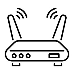 A line style icon of a router device 