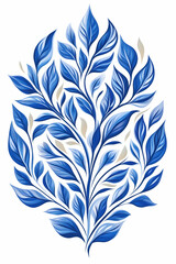 Obraz premium Blue Floral Branch Design on White Background