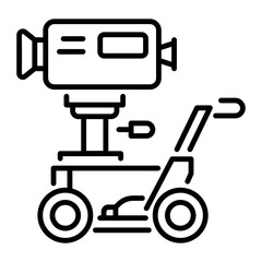 A line style icon of camera dolly 