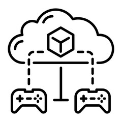 A linear style icon of cloud gaming 