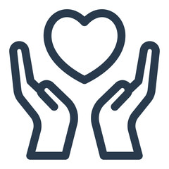 Open Hands Holding Heart Symbol