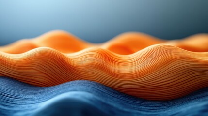 Fototapeta premium A smooth, flat wooden surface, its grain lines gently undulating like a river is surface, rests upon the cool embrace of a vibrant blue canvas, evoking a tranquil and inviting ambiance.