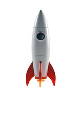 3D render rocket illustration. 3d cartoon style minimal spaceship rocket icon.