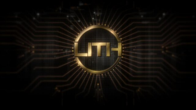 Futuristic digital background highlighting advanced cryptocurrency and encryption technology, featuring blockchain networks and secure cryptographic systems : LITH, LITHIUM FINANCE