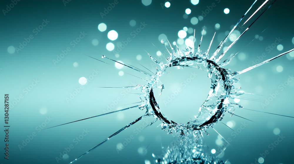 Poster a captivating close-up of a water splash creating a circular pattern, surrounded by soft, shimmering