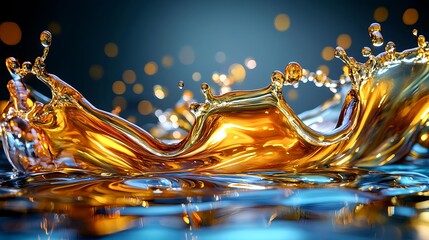 Golden Liquid Splash, Abstract Background - Abstract art